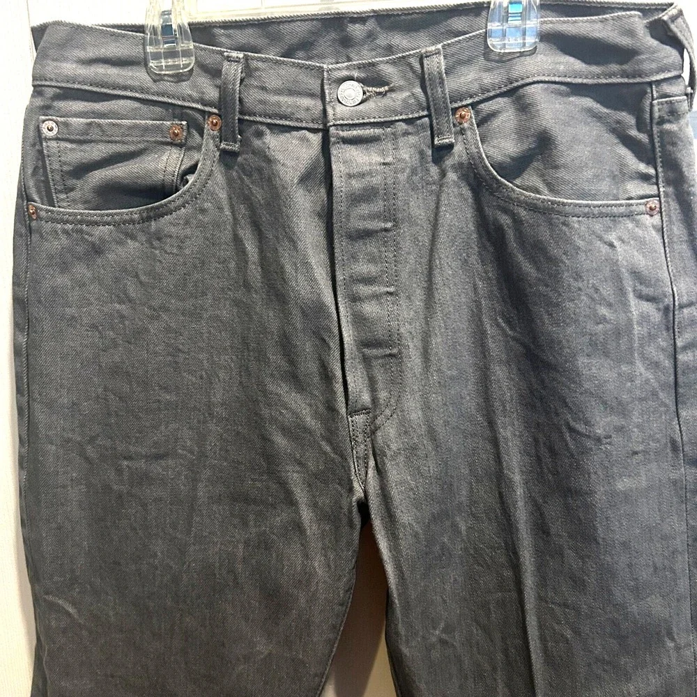 Levi's 501 Original Fit Jeans 34x30 Mens Gray Straight Leg Button Fly Denim